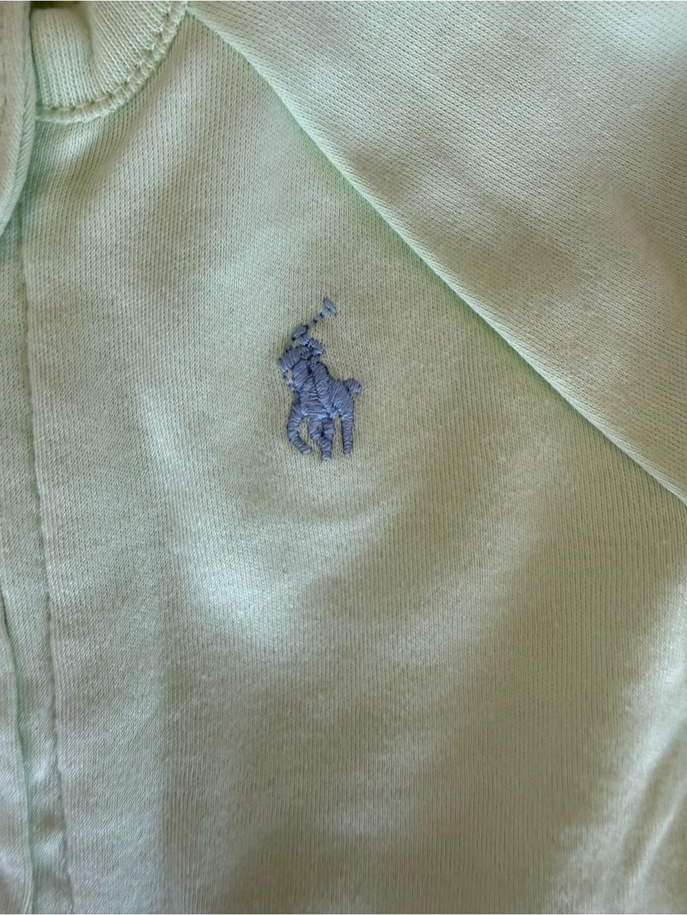 Ralph Lauren Light Green Footed Cotton One-Piece - Picture 3 of 4